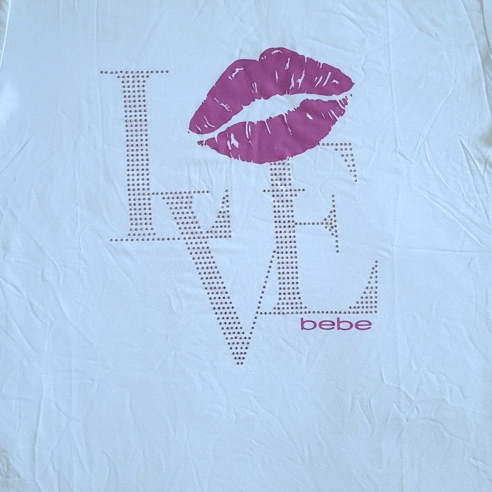 bebe "Love"💜 Lips💋 Top - NWT - Picture 13 of 16